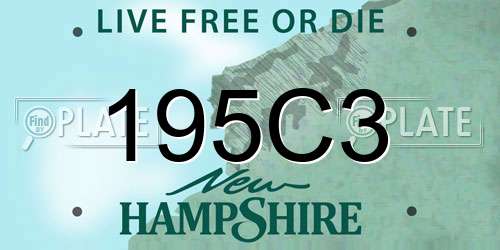 195C3 New Hampshire License Plate