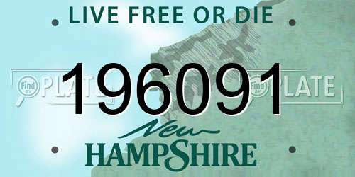 196091 New Hampshire License Plate