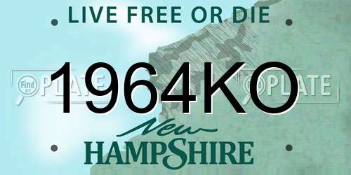 1964KO New Hampshire License Plate