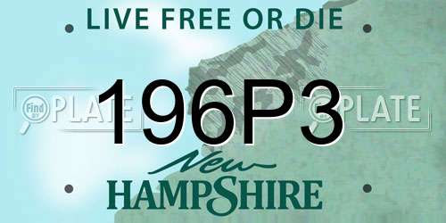 196P3 New Hampshire License Plate