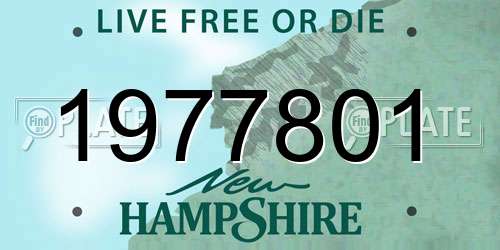 1977801 New Hampshire License Plate