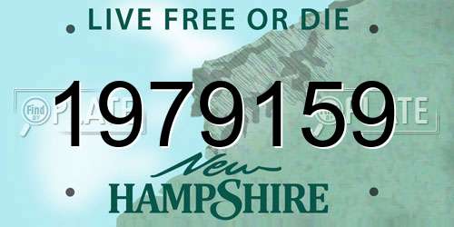 1979159 New Hampshire License Plate