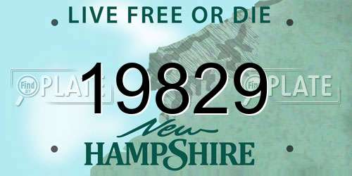 19829 New Hampshire License Plate