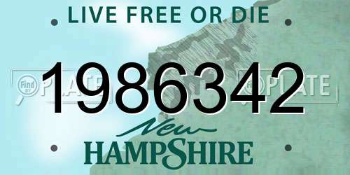 1986342 New Hampshire License Plate
