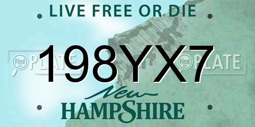 198YX7 New Hampshire License Plate
