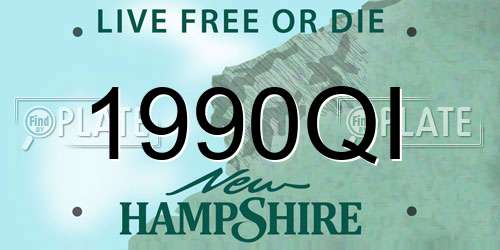1990QI New Hampshire License Plate