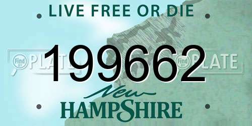199662 New Hampshire License Plate
