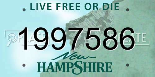 1997586 New Hampshire License Plate