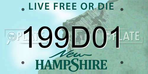 199D01 New Hampshire License Plate