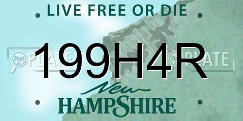 199H4R New Hampshire License Plate