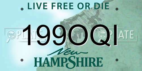 199OQI New Hampshire License Plate