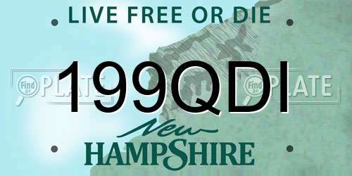 199QDI New Hampshire License Plate