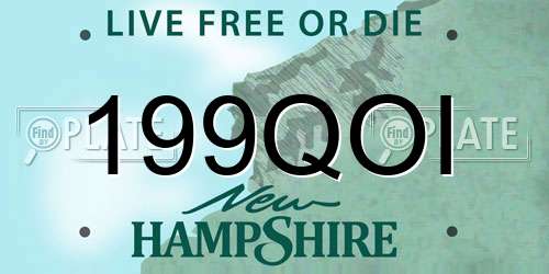199QOI New Hampshire License Plate