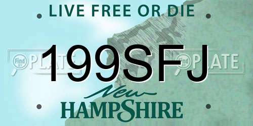 199SFJ New Hampshire License Plate