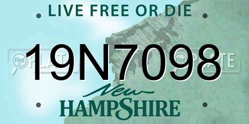 19N7098 New Hampshire License Plate