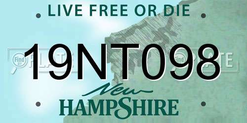 19NT098 New Hampshire License Plate