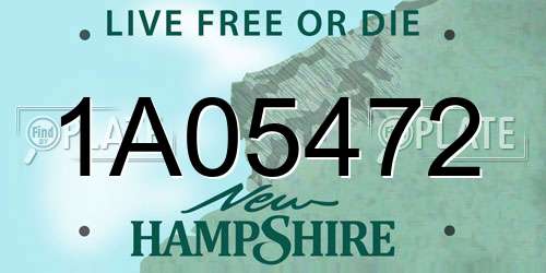 1A05472 New Hampshire License Plate