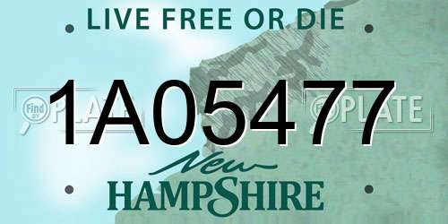 1A05477 New Hampshire License Plate