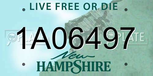 1A06497 New Hampshire License Plate