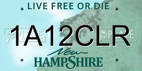 1A12CLR New Hampshire License Plate