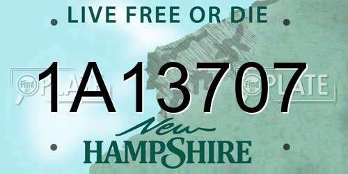 1A13707 New Hampshire License Plate