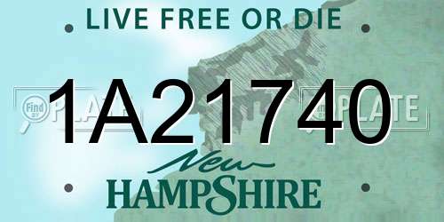 1A21740 New Hampshire License Plate
