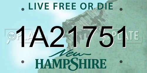 1A21751 New Hampshire License Plate
