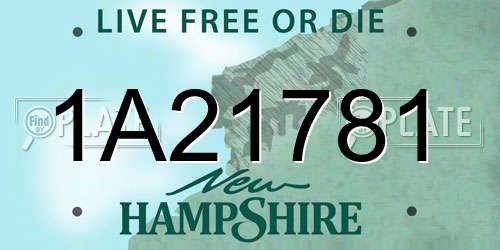 1A21781 New Hampshire License Plate
