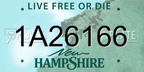 1A26166 New Hampshire License Plate