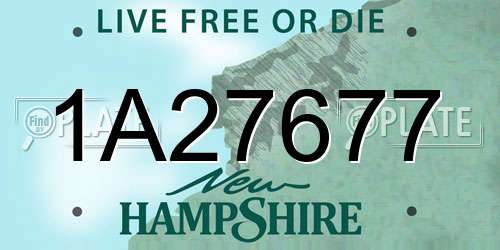 1A27677 New Hampshire License Plate