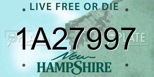 1A27997 New Hampshire License Plate
