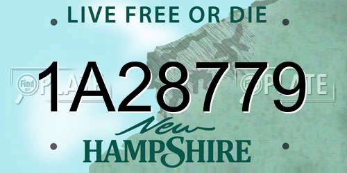 1A28779 New Hampshire License Plate