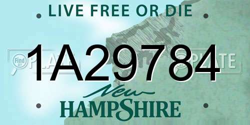 1A29784 New Hampshire License Plate