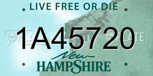 1A45720 New Hampshire License Plate