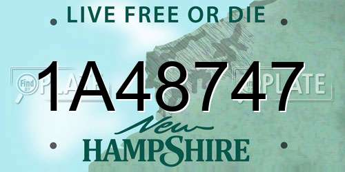 1A48747 New Hampshire License Plate