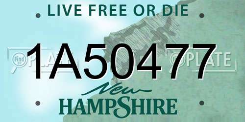1A50477 New Hampshire License Plate