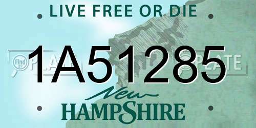1A51285 New Hampshire License Plate