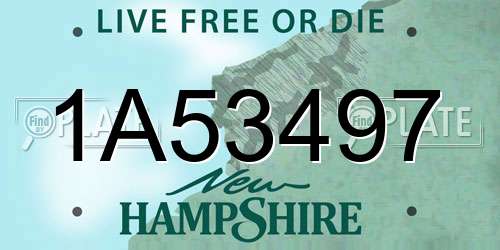1A53497 New Hampshire License Plate