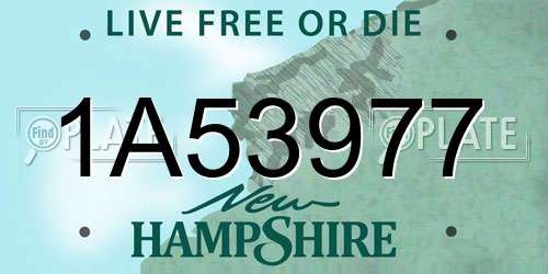 1A53977 New Hampshire License Plate