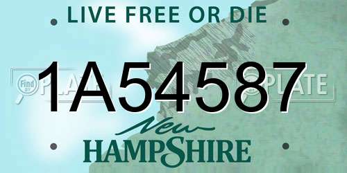 1A54587 New Hampshire License Plate
