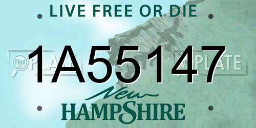 1A55147 New Hampshire License Plate