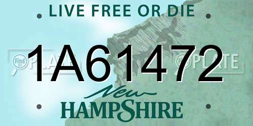 1A61472 New Hampshire License Plate