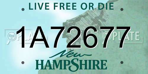 1A72677 New Hampshire License Plate