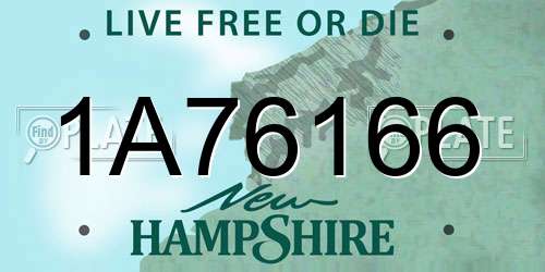 1A76166 New Hampshire License Plate