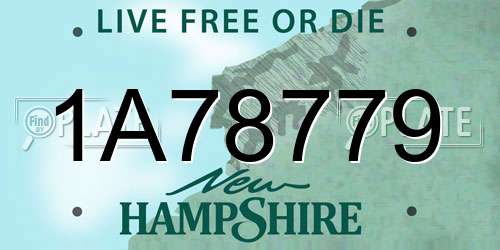 1A78779 New Hampshire License Plate