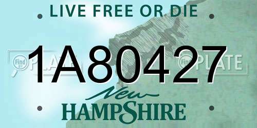 1A80427 New Hampshire License Plate