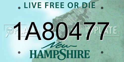 1A80477 New Hampshire License Plate
