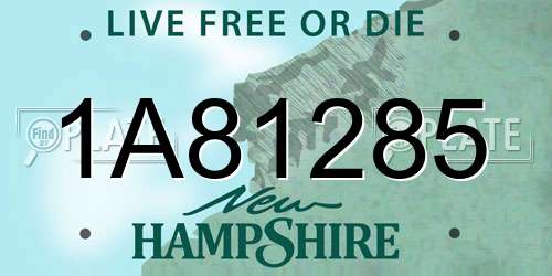 1A81285 New Hampshire License Plate