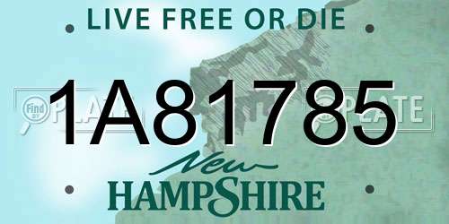 1A81785 New Hampshire License Plate