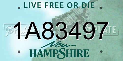 1A83497 New Hampshire License Plate
